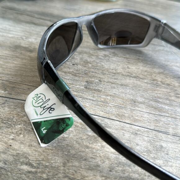 24/7 Life Wrap Around Sunglasses Black Frame with Black Lens - Picture 5 of 8